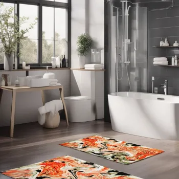 Set covorase de baie, Cartwright, CT-5042, Poliester, Multicolor imagine