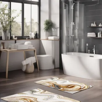 Set covorase de baie, Cartwright, CT-5046, Poliester, Multicolor imagine