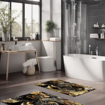 Set covorase de baie, Cartwright, CT-5047, Poliester, Multicolor imagine