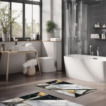 Set covorase de baie, Cartwright, CT-5054, Poliester, Multicolor imagine