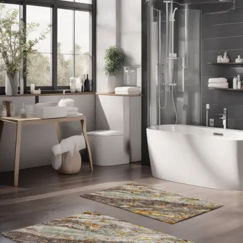 Set covorase de baie, Cartwright, CT-5056, Poliester, Multicolor imagine