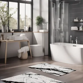 Set covorase de baie, Cartwright, CT-5057, Poliester, Multicolor imagine