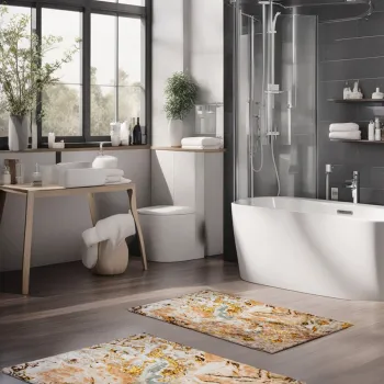 Set covorase de baie, Cartwright, CT-5058, Poliester, Multicolor imagine