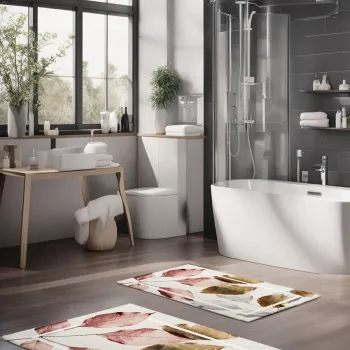 Set covorase de baie, Cartwright, CT-5061, Poliester, Multicolor imagine