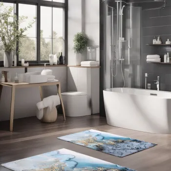 Set covorase de baie, Cartwright, CT-5063, Poliester, Multicolor imagine