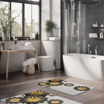 Set covorase de baie, Cartwright, CT-5065, Poliester, Multicolor imagine