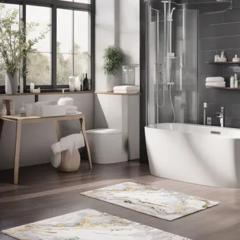 Set covorase de baie, Cartwright, CT-5066, Poliester, Multicolor imagine