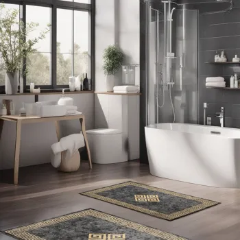 Set covorase de baie, Cartwright, CT-5067, Poliester, Multicolor imagine