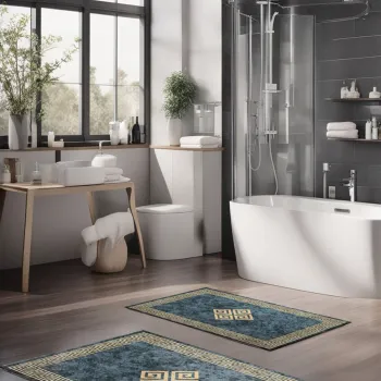 Set covorase de baie, Cartwright, CT-5069, Poliester, Multicolor imagine