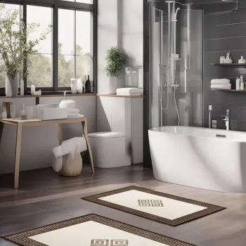 Set covorase de baie, Cartwright, CT-5071, Poliester, Multicolor imagine