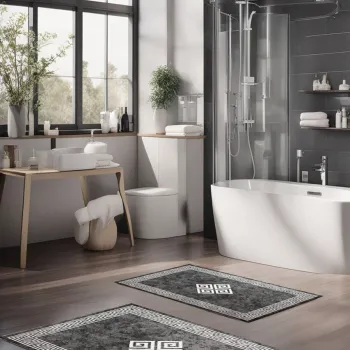 Set covorase de baie, Cartwright, CT-5072, Poliester, Multicolor imagine