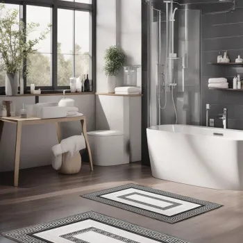 Set covorase de baie, Cartwright, CT-5076, Poliester, Multicolor imagine