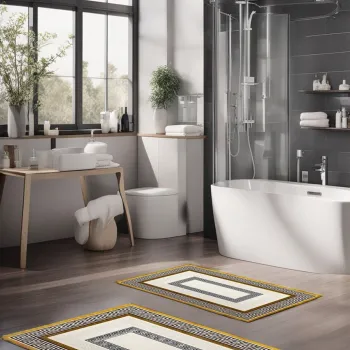 Set covorase de baie, Cartwright, CT-5077, Poliester, Multicolor imagine