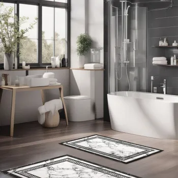 Set covorase de baie, Cartwright, CT-5080, Poliester, Multicolor imagine