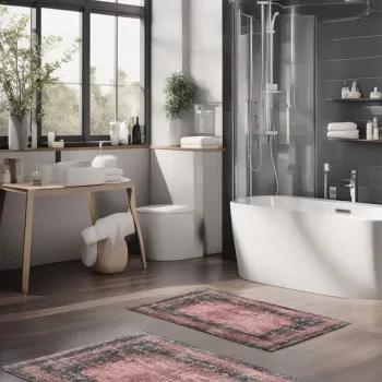 Set covorase de baie, Cartwright, CT-5084, Poliester, Multicolor imagine