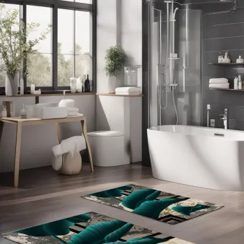 Set covorase de baie, Cartwright, CT-5086, Poliester, Multicolor imagine