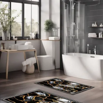 Set covorase de baie, Cartwright, CT-5089, Poliester, Multicolor imagine