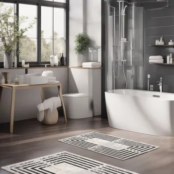 Set covorase de baie, Cartwright, CT-5090, Poliester, Multicolor imagine