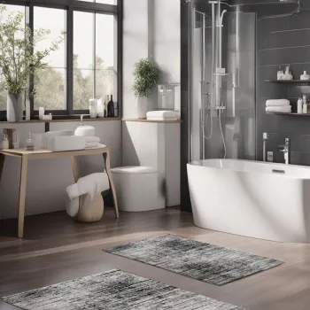 Set covorase de baie, Cartwright, CT-5091, Poliester, Multicolor imagine