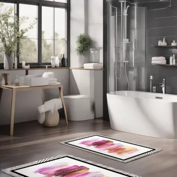 Set covorase de baie, Cartwright, CT-5092, Poliester, Multicolor imagine