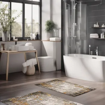 Set covorase de baie, Cartwright, CT-5097, Poliester, Multicolor imagine