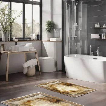 Set covorase de baie, Cartwright, CT-5098, Poliester, Multicolor imagine