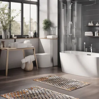 Set covorase de baie, Cartwright, CT-5099, Poliester, Multicolor imagine