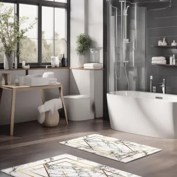 Set covorase de baie, Cartwright, CT-5100, Poliester, Multicolor imagine