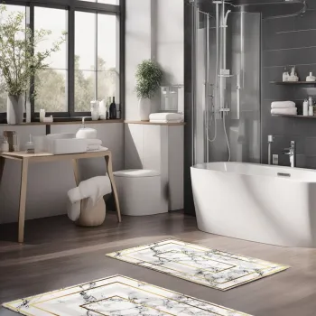 Set covorase de baie, Cartwright, CT-5101, Poliester, Multicolor imagine