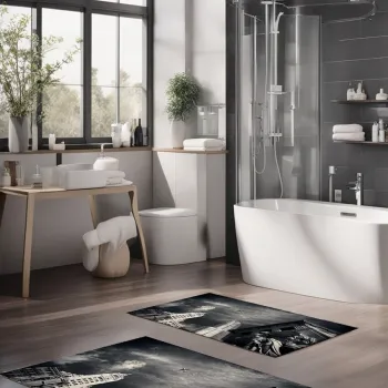 Set covorase de baie, Cartwright, CT-5105, Poliester, Multicolor imagine