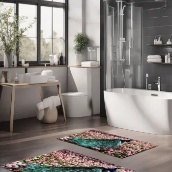 Set covorase de baie, Cartwright, CT-5115, Poliester, Multicolor imagine