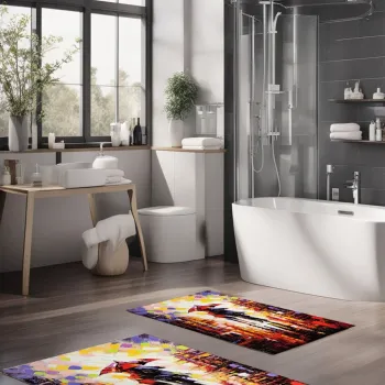 Set covorase de baie, Cartwright, CT-5116, Poliester, Multicolor imagine