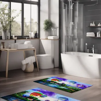 Set covorase de baie, Cartwright, CT-5128, Poliester, Multicolor imagine