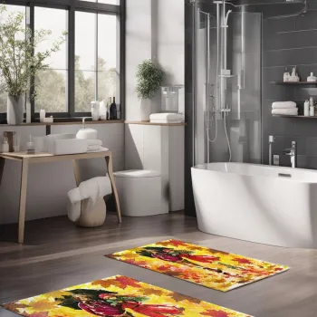 Set covorase de baie, Cartwright, CT-5129, Poliester, Multicolor imagine