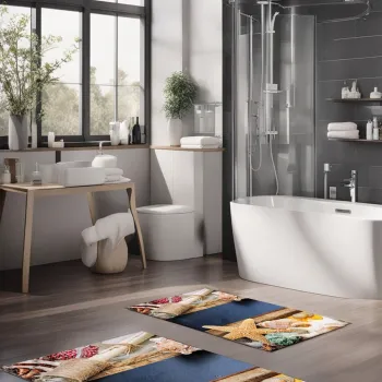 Set covorase de baie, Cartwright, CT-5132, Poliester, Multicolor imagine