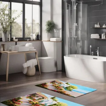 Set covorase de baie, Cartwright, CT-5138, Poliester, Multicolor imagine