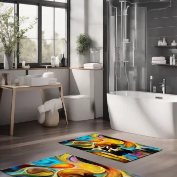 Set covorase de baie, Cartwright, CT-5140, Poliester, Multicolor imagine