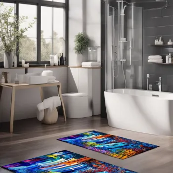 Set covorase de baie, Cartwright, CT-5141, Poliester, Multicolor imagine