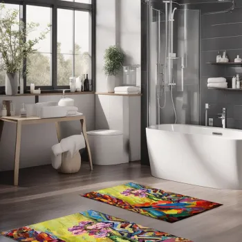 Set covorase de baie, Cartwright, CT-5142, Poliester, Multicolor imagine