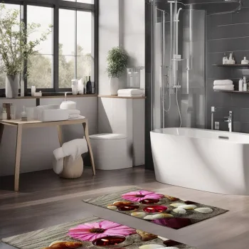 Set covorase de baie, Cartwright, CT-5144, Poliester, Multicolor imagine