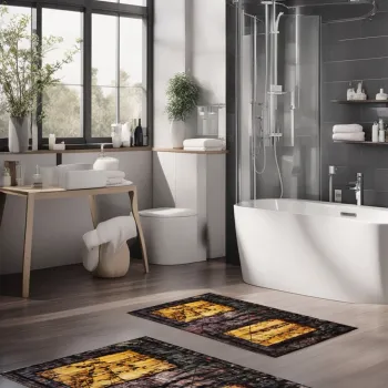 Set covorase de baie, Cartwright, CT-5148, Poliester, Multicolor imagine