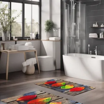 Set covorase de baie, Cartwright, CT-5152, Poliester, Multicolor imagine