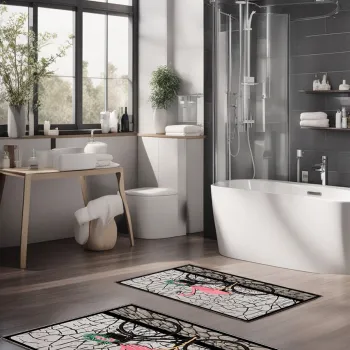 Set covorase de baie, Cartwright, CT-5156, Poliester, Multicolor imagine