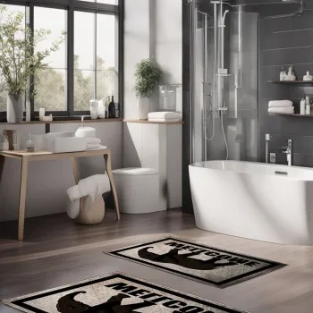 Set covorase de baie, Cartwright, CT-5158, Poliester, Multicolor imagine