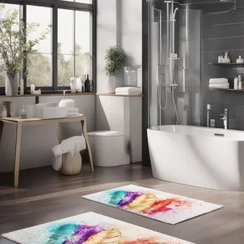 Set covorase de baie, Cartwright, CT-5168, Poliester, Multicolor imagine