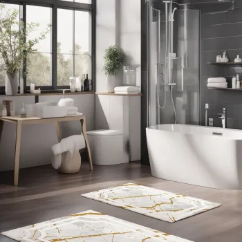 Set covorase de baie, Cartwright, CT-5169, Poliester, Multicolor imagine