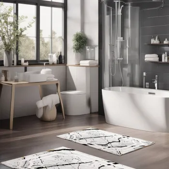 Set covorase de baie, Cartwright, CT-5170, Poliester, Multicolor imagine