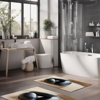 Set covorase de baie, Cartwright, CT-5174, Poliester, Multicolor imagine