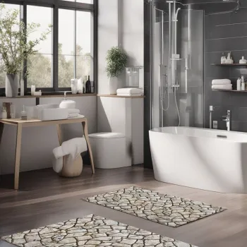 Set covorase de baie, Cartwright, CT-5176, Poliester, Multicolor imagine