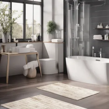 Set covorase de baie, Cartwright, CT-5177, Poliester, Multicolor imagine